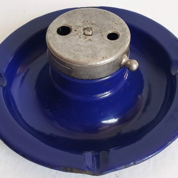 Vintage COBALT ENAMEL ASHTRAY Metal Blue Enamelware from Hungary - Picture 14 of 14